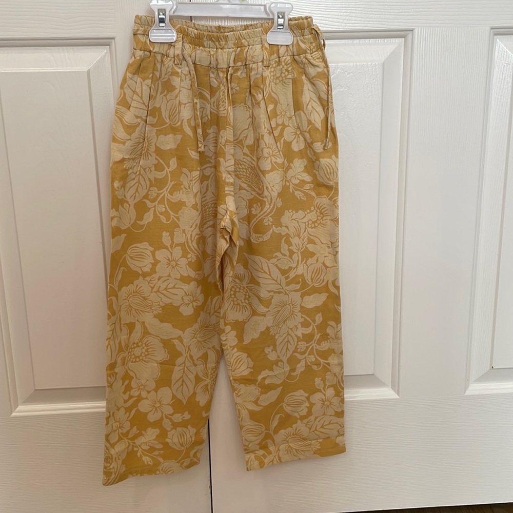 Zara girls flowy floral pants size 8